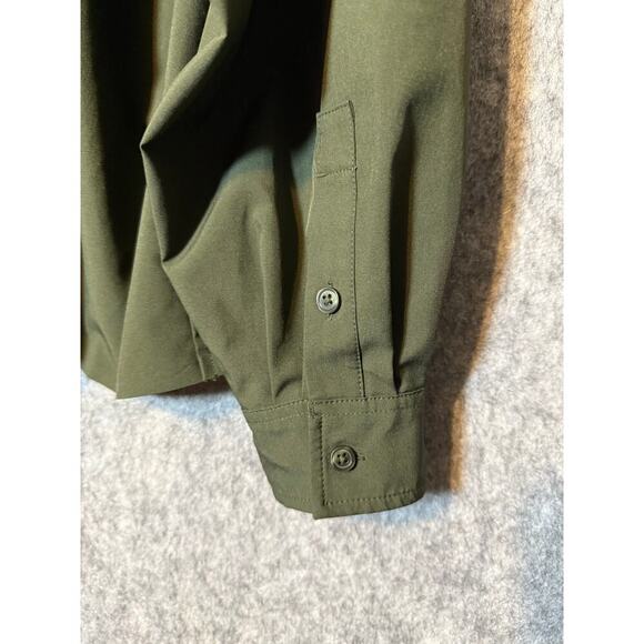 Athleta Womens Green Cropped Stretch Tech Long Sleeve Button Down - Large - Picture 4 of 7